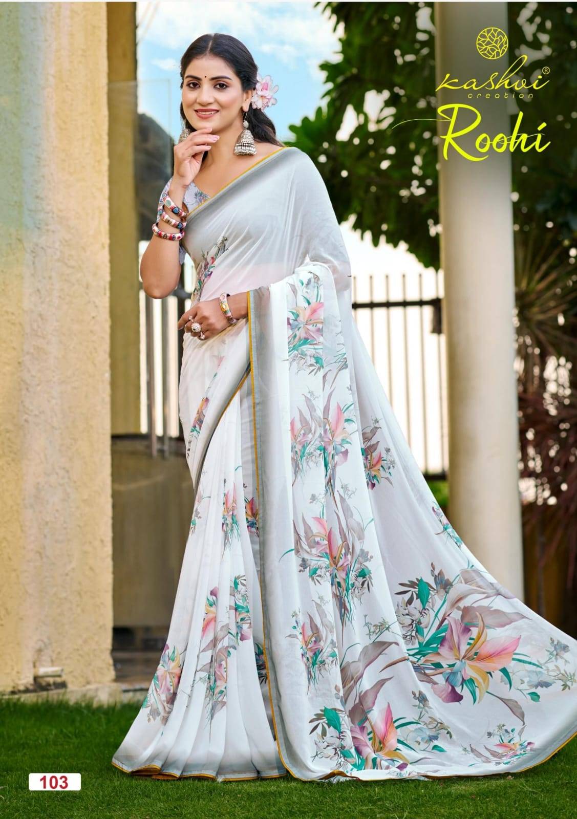 ROOHI VOL 01 By KASHVI CREATION 101 To 108 Series Indian Traditional Wear RAGA Print sarees At Wholesale Price